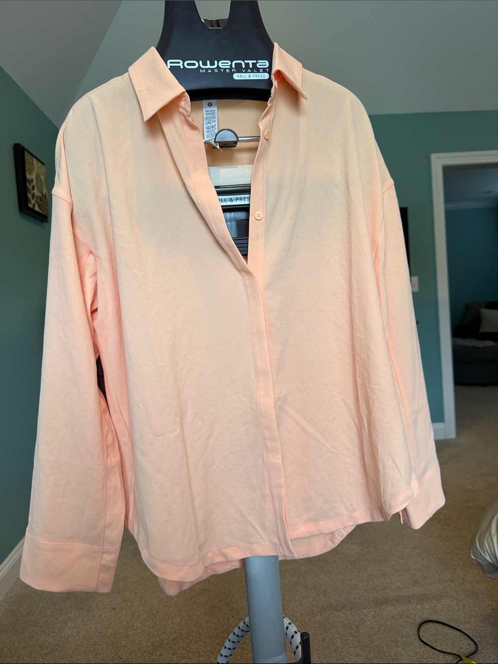 Lululemon Peach Bellini Long Button-Front Shirt